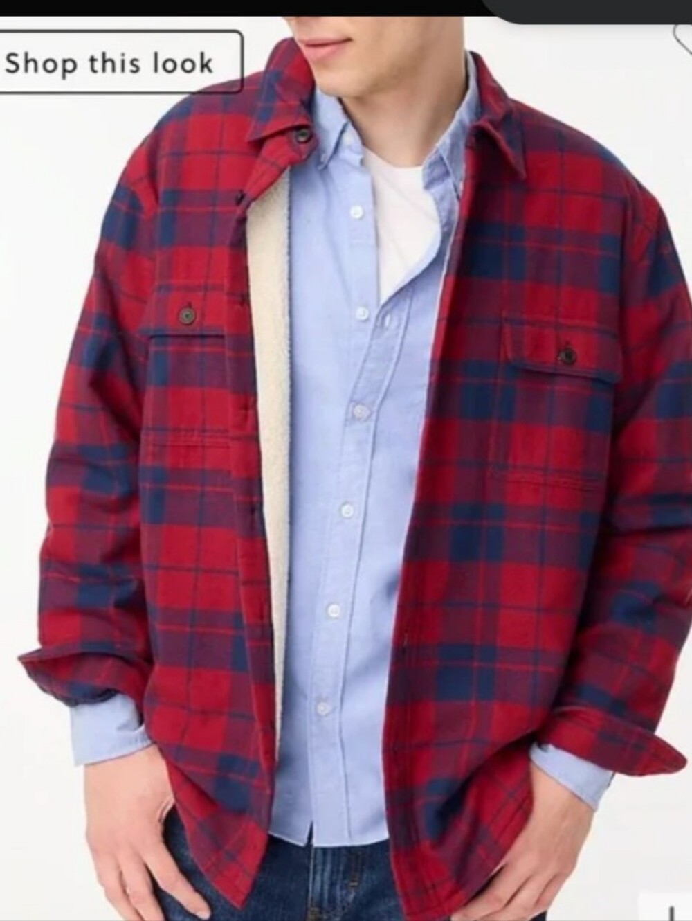 J. Crew Sherpa Linen Flannel Jacket - Picture 2 of 8